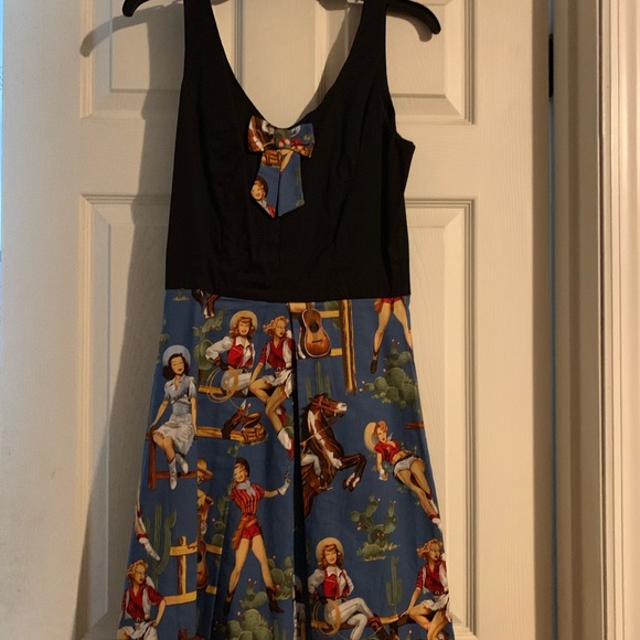 Rock Steady Cowgirl Pinup Dress Medium - Picture 3 of 8